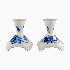 Bougeoirs Modèle 10/1711 Fleur Bleue de Royal Copenhagen, Set de 2