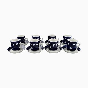 Sotka Coffee Cups with Saucers by Raija Uosikkinen for Arabia, Set of 16
