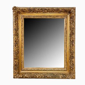 Espejo francés antiguo dorado, siglo XIX