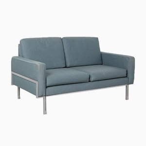 Blaues Zwei-Sitzer Sofa im Knoll Parallel Bar Stil