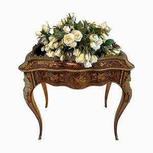 Antiker Louis XV Tulpenholz & Kingwood Jardiniere Tisch mit Intarsien