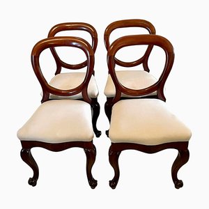 Antique Victorian Mahogany Dining Chairs, Set of 4