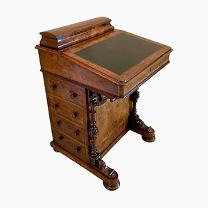 Davenport antico vittoriano in radica di noce