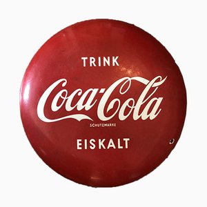 Panneau Coca Cola en Émail, 1950s