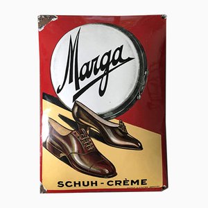 Panneau Marga Shoe Cream en Émail, 1920s