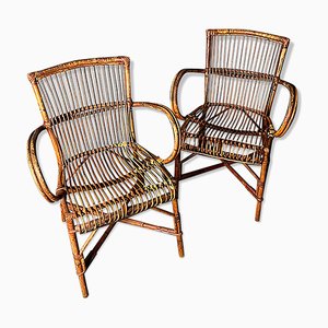 Rattan Chairs 1930, Set of 2