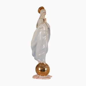 Figura de Virgen italiana de porcelana de Giovanni Ronzan