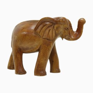 Grand Éléphant en Teck Sculpté, 1970s