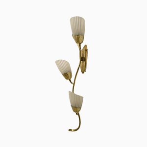 Mid-Century Wall Applique in Murano Glass and Brass from Stilnovo, 1950s