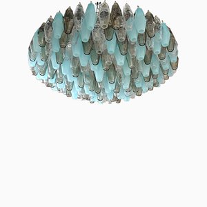 Murano Round Polychrome Polyhedra Chandelier from Venini, 1960s