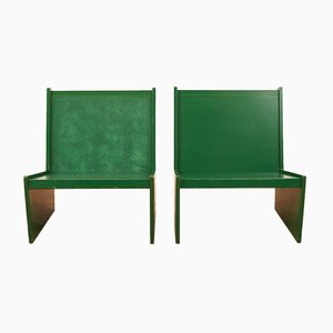 Hartholz Stühle mit grün gebeizten Stühlen, 2er Set