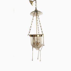 Empire Glass & Bronze Ceiling Lamp, 1810s
