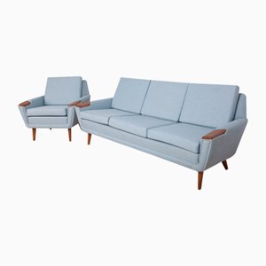 Mid-Century Danish Sofa and Armchair, 1960s, Set of 2