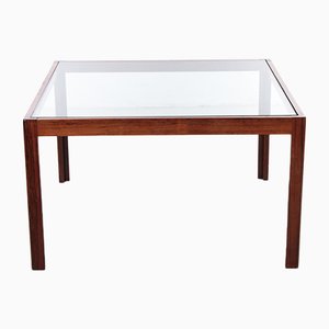 Danish Rosewood Coffee Table with Glass Top, 1960s