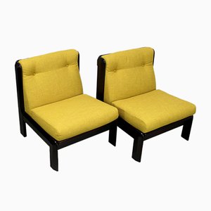 Set of Spanish Wooden Armchairs, 1970s