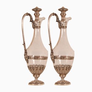 18th Century Sterling Silver Decanters, Set of 2