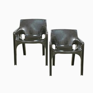 Dunkelbraune Gaudi Stühle von Vico Magistretti für Artemide, 2er Set