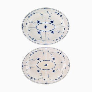 Piatti da portata antichi blu di Royal Copenhagen, inizio XIX secolo, set di 2