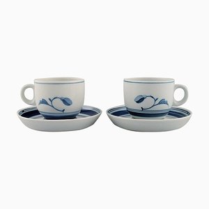 2 tazas de café Corinth con platillos de Bing & Grøndahl, años 70. Juego de 4