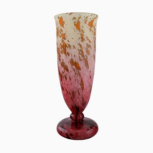 Large Art Deco Vase in Mouth Blown Art Glass from Schneider, France, 1930s or 1940s
