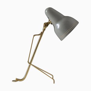 Scandinavian Mid-Century Table Lamp in Brass and Metal from Falkenbergs