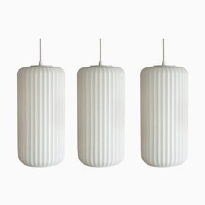 Big Italian Architectural Glass Pendants, Set of 3