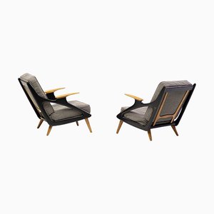 Belgian Architectural Lounge Chairs, 1950s, Set of 2