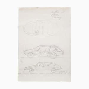 Drawing by Gio Ponti for Carrozzeria Touring Milan, 1952