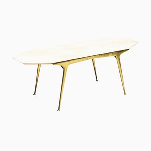 Italian Brass and Marble Coffee Table