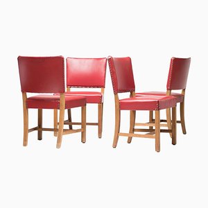 Red 3758 Dining Chairs by Kaare Klint for Rud. Rasmussen, Denmark, Set of 4