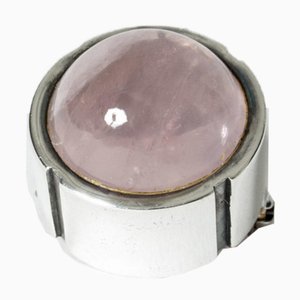 Spilla in argento e quarzo rosa di Heikki Kaksonen