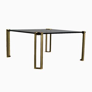 Hollywood Regency Brass and Glass Coffee Table by Peter Ghyczy