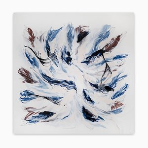 Morgennebel und kühle Luft, abstraktes Gemälde, 2020