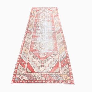 Tapis de Couloir Oushak Vintage Fait Main en Laine, Turquie