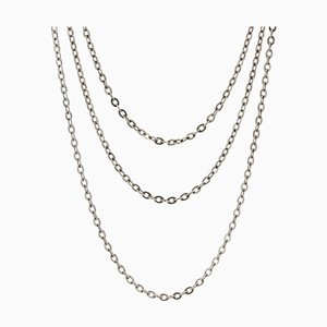 Long 20th Century Silver Chain Necklace