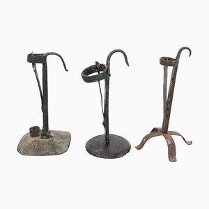 Metal Candleholders, 1930s, Set of 3