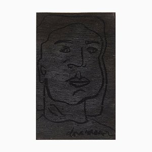 Adrian Black, Portrait of Dora Maar Painting on Wood, 2017