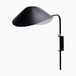 Mid-Century Modern Black Anthony Wall Lamp with Fixing Bracket by Serge Mouille