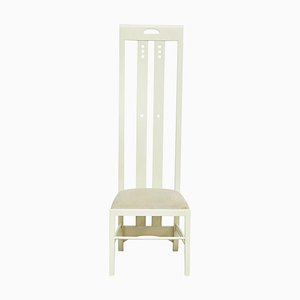 Sedia laccata bianca di Charles Rennie Mackintosh per Lita, anni '70