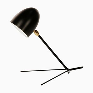 Schwarze Mid-Century Modern Cocotte Tischlampe von Serge Mouille