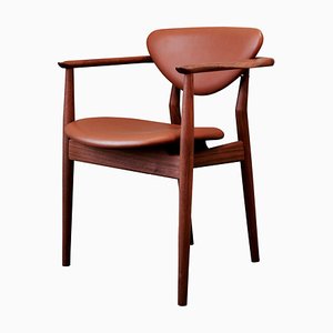 109 Chair in Wood and Walnut Leather by Finn Juhl