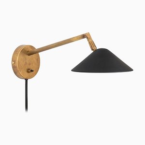 Long Grenverk Raw Brass Wall Lamp by Johan Carpner for Konsthantverk