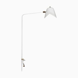 Mid-Century Modern White Simple Agrafée Table Lamp by Serge Mouille