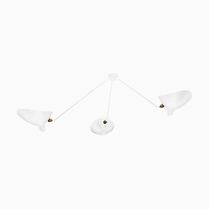 Modern White Spider Lamp with Three Fixed Arms by Serge Mouille