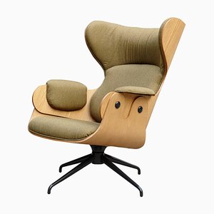 Plywood, Walnut & Green Upholstery Lounge Armchair by Jaime Hayon