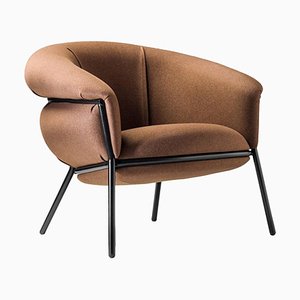 Stephen Burks Contemporary Fabric Upholstered and Iron Grasso Armchair for Bd