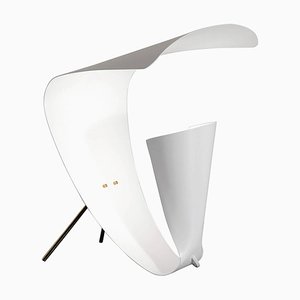 Lampada da scrivania B201 Mid-Century moderna bianca di Michel Buffet
