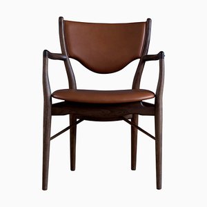 Modell 46 Stuhl aus Holz und Leder von Finn Juhl