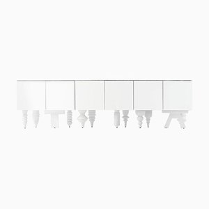 Jaime Hayon White Multileg Cabinet Showtime Marble / MDF / Wood by Bd From Design M