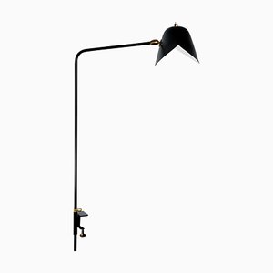 Mid-Century Modern Black Simple Agrafée Table Lamp by Serge Mouille